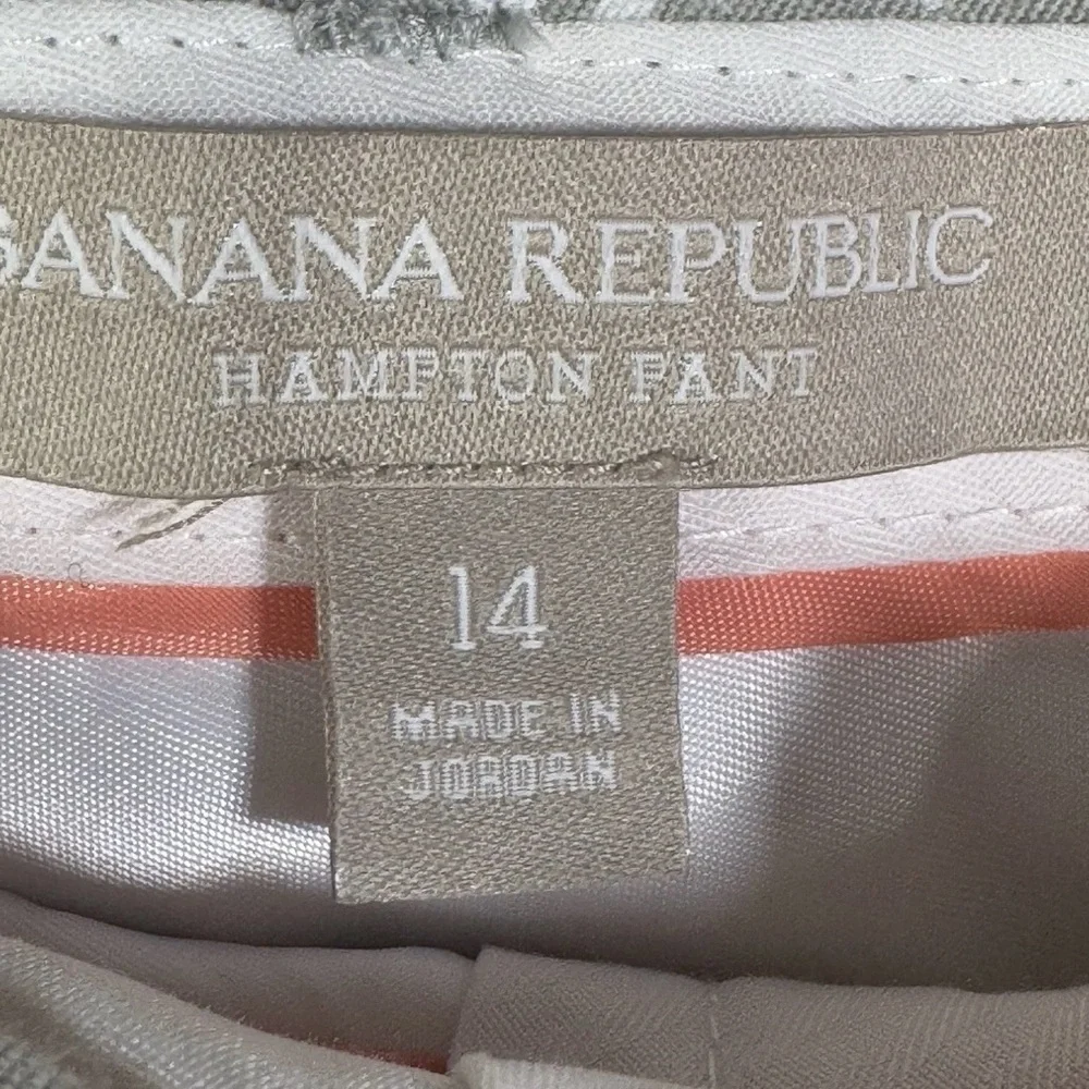 Banana Republic Hampton Ankle Pant Straight Fit Size 14 Gray White